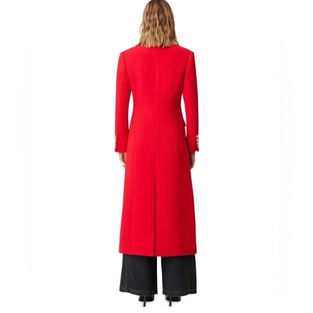 Elliatt Vibrant Red Long Coat Double breasted gold buttons NWOT quiet luxury - Picture 7 of 15